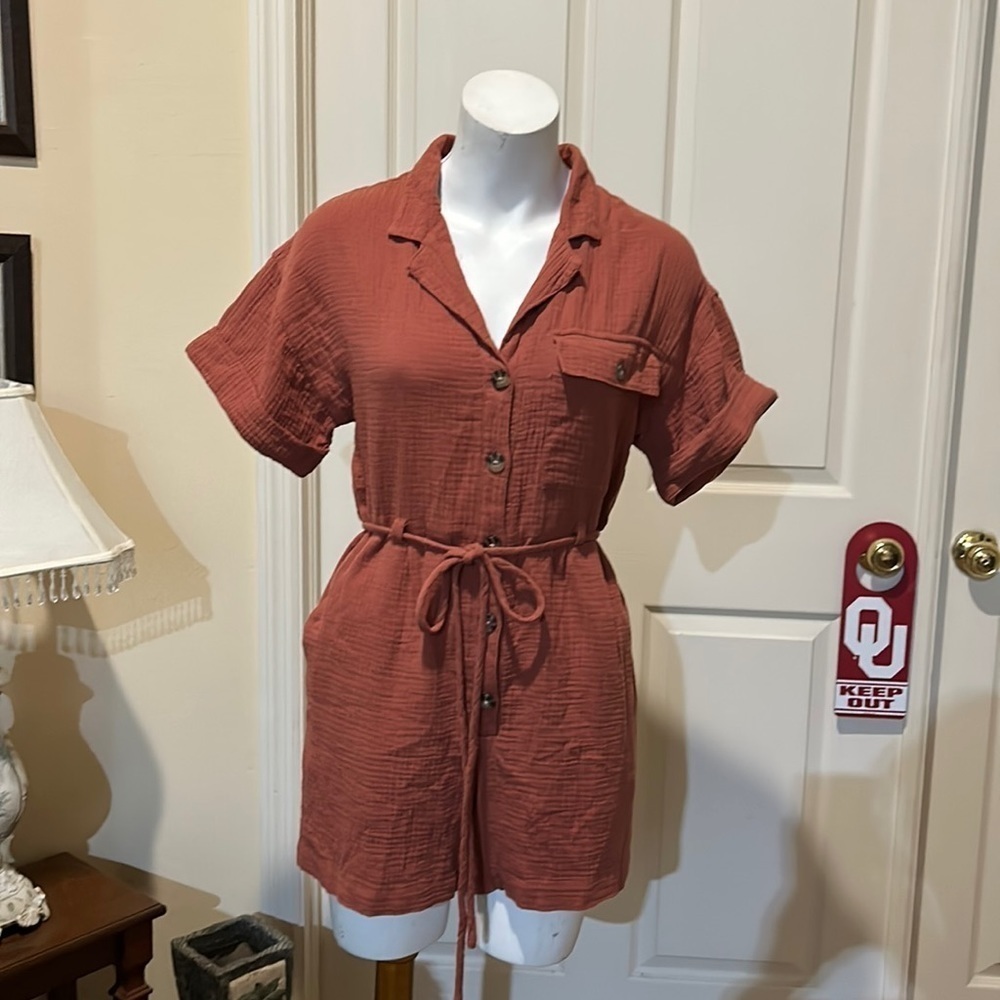Madewell Lightspun Belted Safari Romper. NWT. XS - Picture 2 of 12
